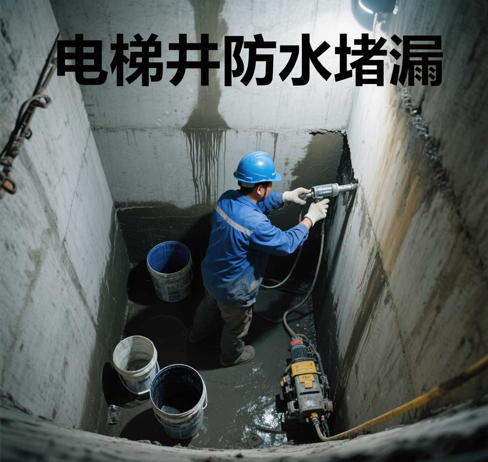 电梯井防水堵漏，葫芦岛专业电梯井漏水维修公司